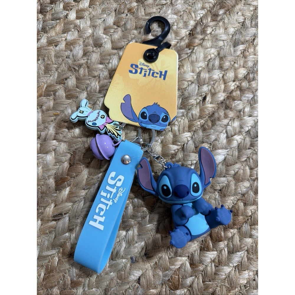 Disney Stitch and Scrump Wristlet Keychain Bag Charm w/Bell - Picture 4 of 8